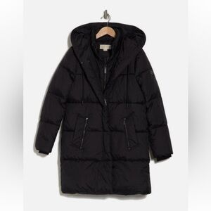 Michael Kors Missy 3/4 Puffer Hooded Jacket Black Women's Size XL